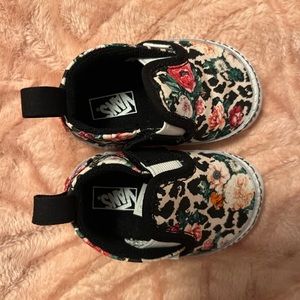 Slip on vans crib shoes, soft soled vans.